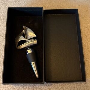 Vagabond House Pewter Sailboat Wine Stopper Nautical Gift